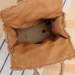 Straw Crossbody Tote Bag with Carry Handle