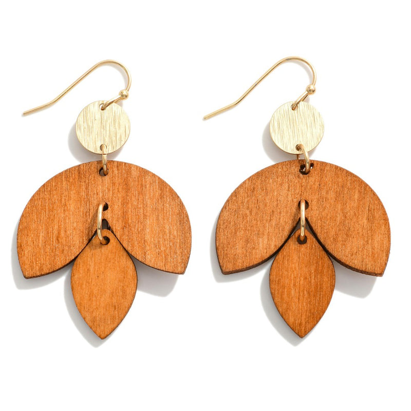Wood Petal Earrings