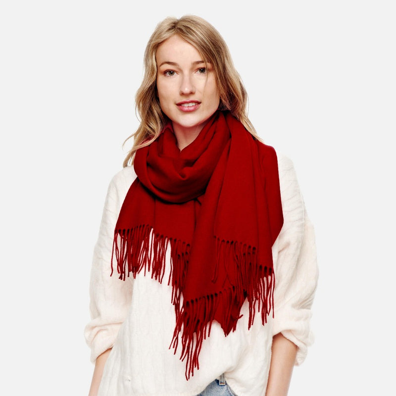 Red Cashmere Blend Scarf